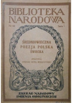 Średniowieczna poezja Polska,świecka