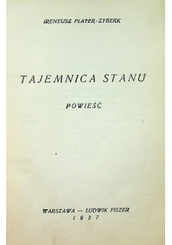 Tajemnica stanu 1927 r