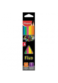 Kredki Colorpeps fluo trójkatne 6 kolorów MAPED