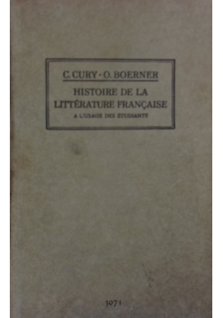 Histoire de la litterature francaise, 1927 r.