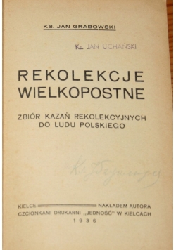 Rekolekcje Wielkopostne 1936 r.