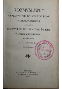 Rozmyślania na wszystkie dni całego roku 1902 r.
