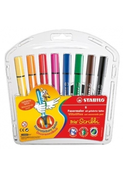 Flamastry Scribbi 8 kolorów STABILO