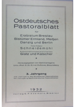 Ostdeutsches pastoralblatt, 1932 r.