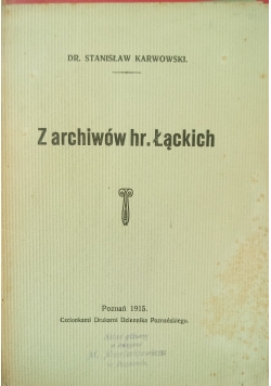 Z archiwów hr. Łąckich, 1915 r.