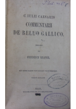 C. Iulii Caesaris Commentarii De Bello Gallico. 1883 r.