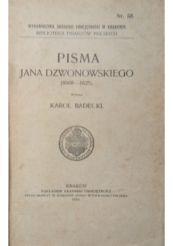 Pisma Jana Dzwonowskiego (1608-1925), 1910r.
