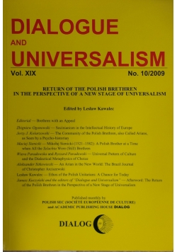 Dialogue and Universalism, vol. XIX