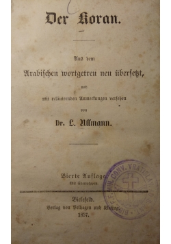 Der Koran, 1857 r.