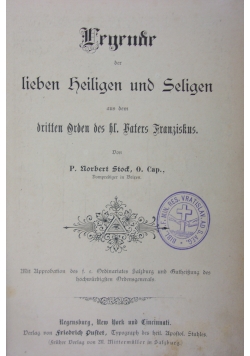 Frgrndr der lieben heiligen und Seligen, 1886r.