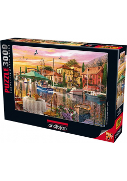 Puzzle 3000 Zachód słońca w porcie