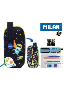 Multipiórnik MILAN owalny z 4 piórnikami SH czarny miś