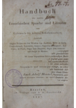 Handbuch, 1827r.
