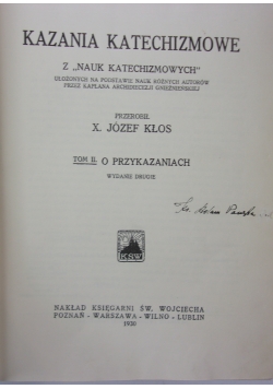 Kazania katechizmowe tom 1 1930r.
