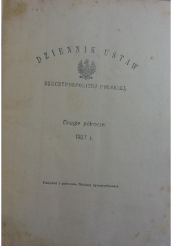 Dziennik Ustaw RP, 1927r.