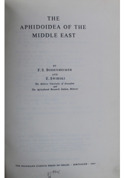 The Aphidoidea of the middle east