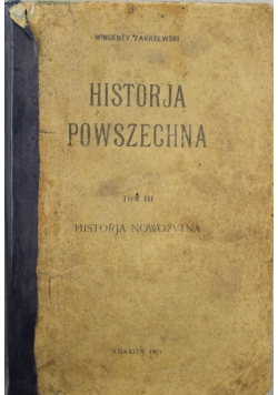 Historia powszechna tom III Historia nowożytna 1921 r.