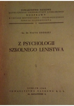 Z psychologii szkolnego lenistwa, 1948 r.