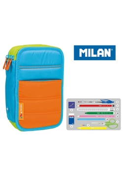 Piórnik MILAN 3-komorowy COLOURS niebieski