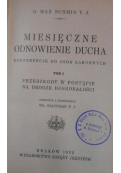 Miesięczne odnowienie ducha Tom I 1932 r.