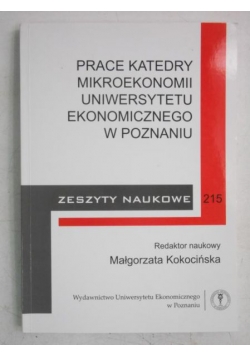 Prace katedry mikroekonomii Uniwersytetu Ekonomicznego w Poznaniu