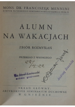 Alum na wakacjach