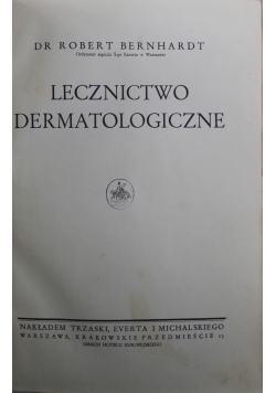 Leczenie dermatologiczne 1930 r