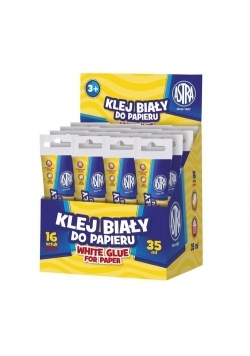 Klej biały do papieru Astra - tuba 45ml Display 16 sztuk