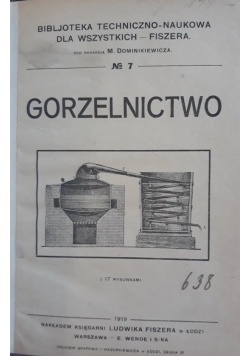 Gorzelnictwo, 1919 r.