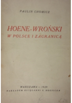 Hoene-Wroński w Polsce i zagranicą, 1929r.