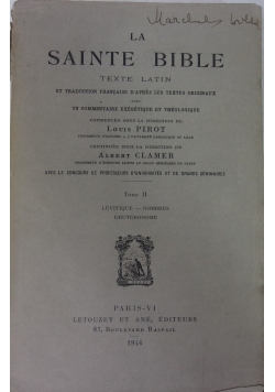 La Sainte Bible, Tom II, 1946 r.