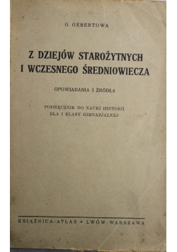 Z dziejów starożytnych i wczesnego średniowiecza 1937 r.