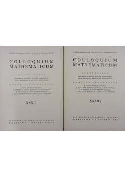 Colloquium Mathematicum ,Tom XXXII.1 i XXXII.2
