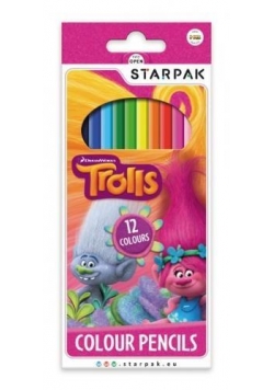 Kredki ołówkowe 12 kolorów Trolls