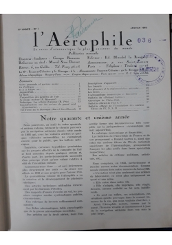 L' Aerophile, 1933 r.