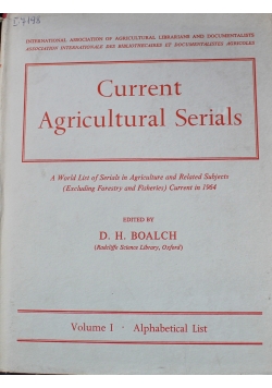 Current Agricultural Serials