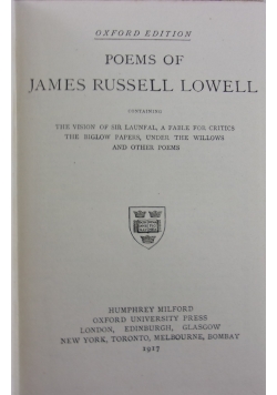 Poems of James Russell,1917r. Lowell