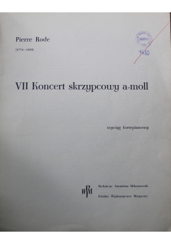 VII koncert skrzypcowy wyciąg fortepianowy