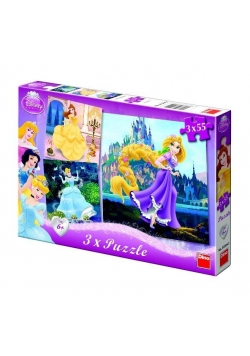 Puzzle 3x55 Disney Księżniczki DINO