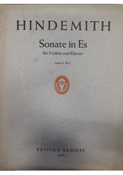 Hindemith Sonate in Es fur Violine und Klavier, nr.1,  1947 r., nuty