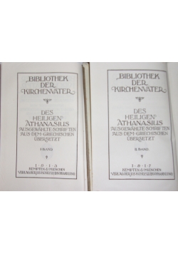 Des Heiligen Athanasius Band I i II, ok 1917 r.