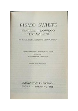 Pismo Święte Starego i Nowego Testamentu