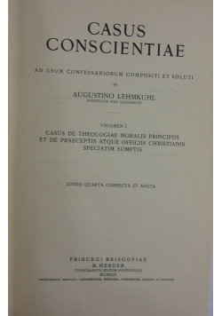 Casus conscientiae volumen I,1913r.