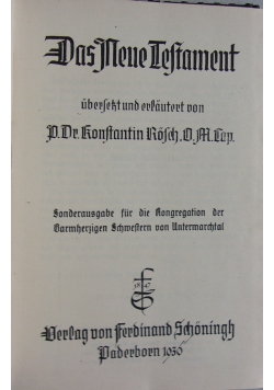 Das neue testament, 1936 r.