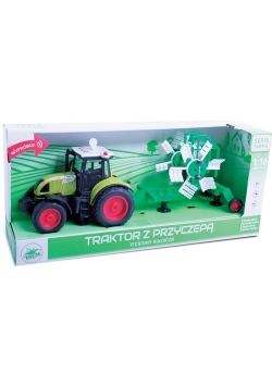 Traktor z przyczepą do siana