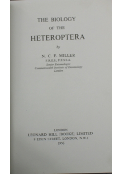 The Biology of the Heteroptera