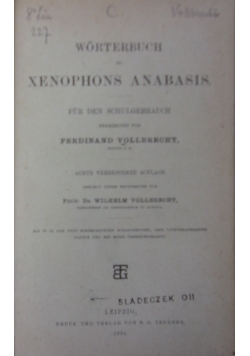 Worterbuch   zu xenophons anabasis 1894 r.