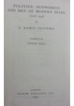 Politics, economics and men of modern Spain, 1946 r.
