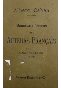 Morceaux Choisisdes Auteurs Francais 1900 r
