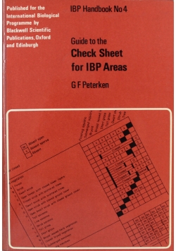 Guide to the Checksheet for IBP Areas
